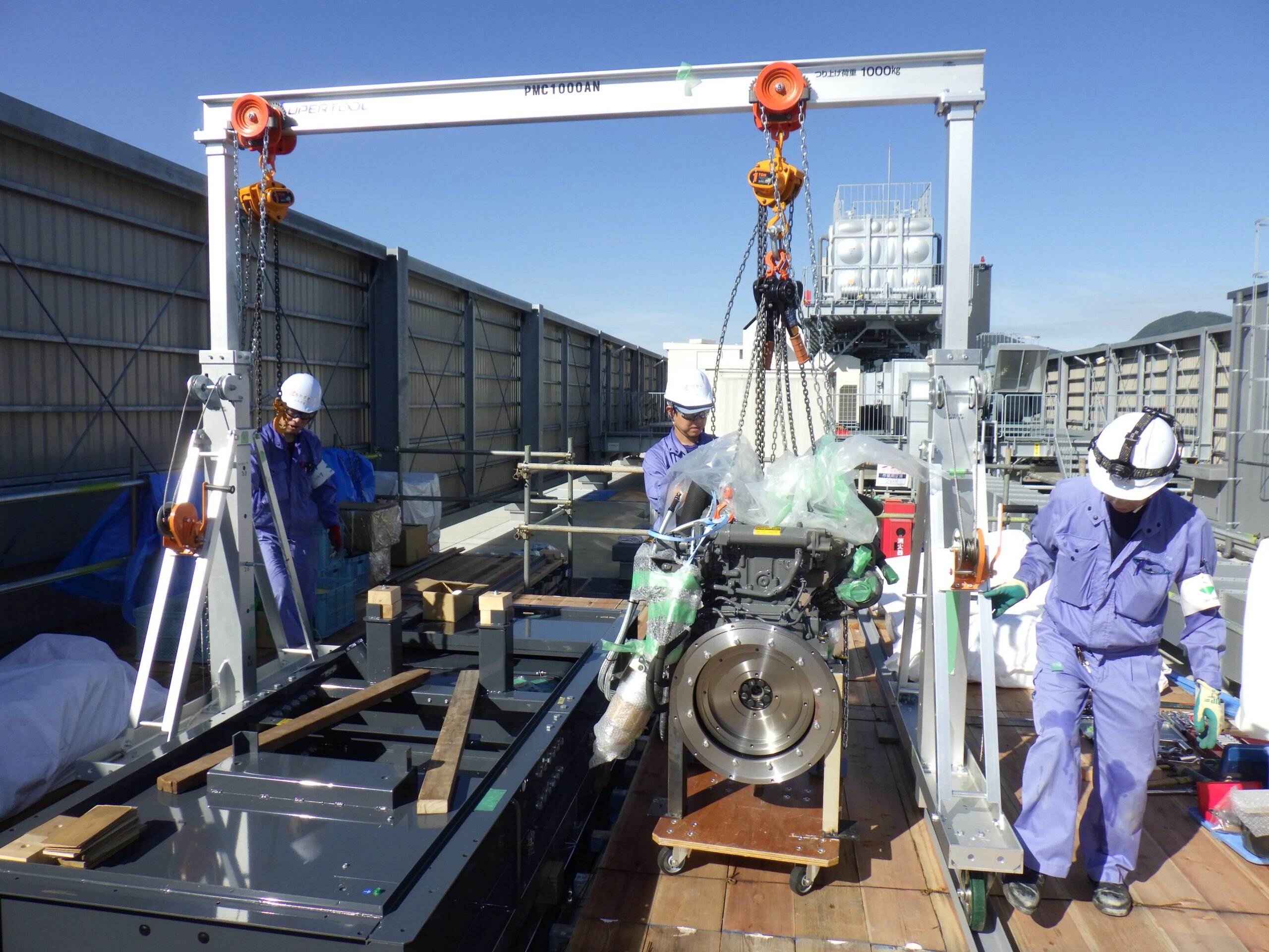 熊本県某所　発電機搬入組立